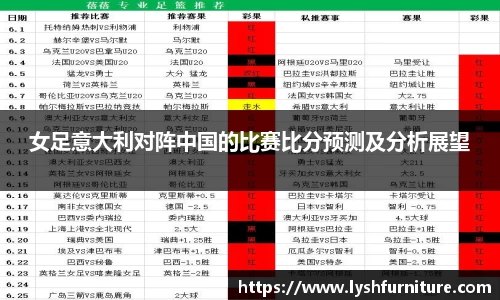 女足意大利对阵中国的比赛比分预测及分析展望